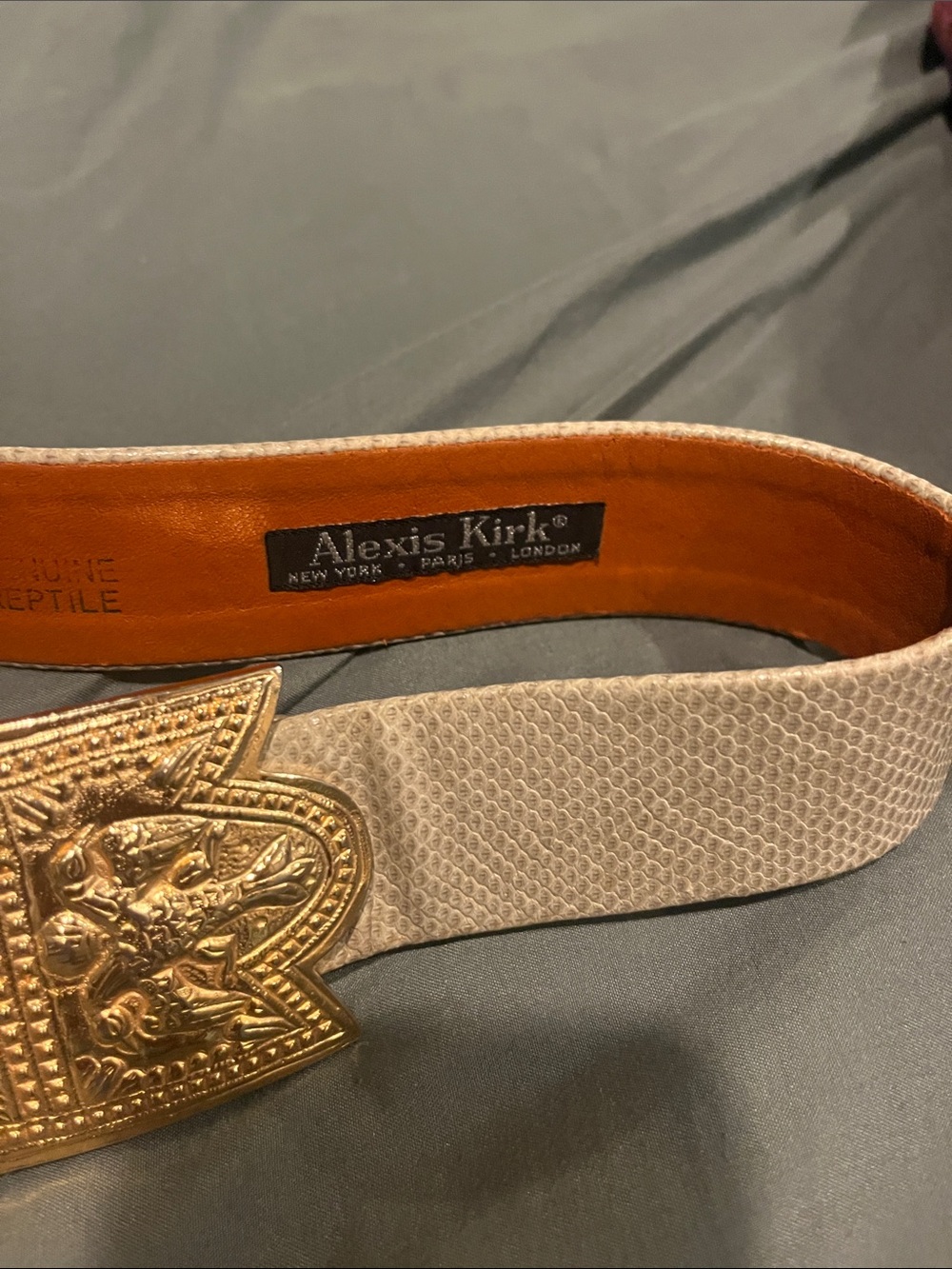 Vintage Gold Tone Bird Belt - Alexis Kirk Style - Adjustable 32" - Picture 2 of 5